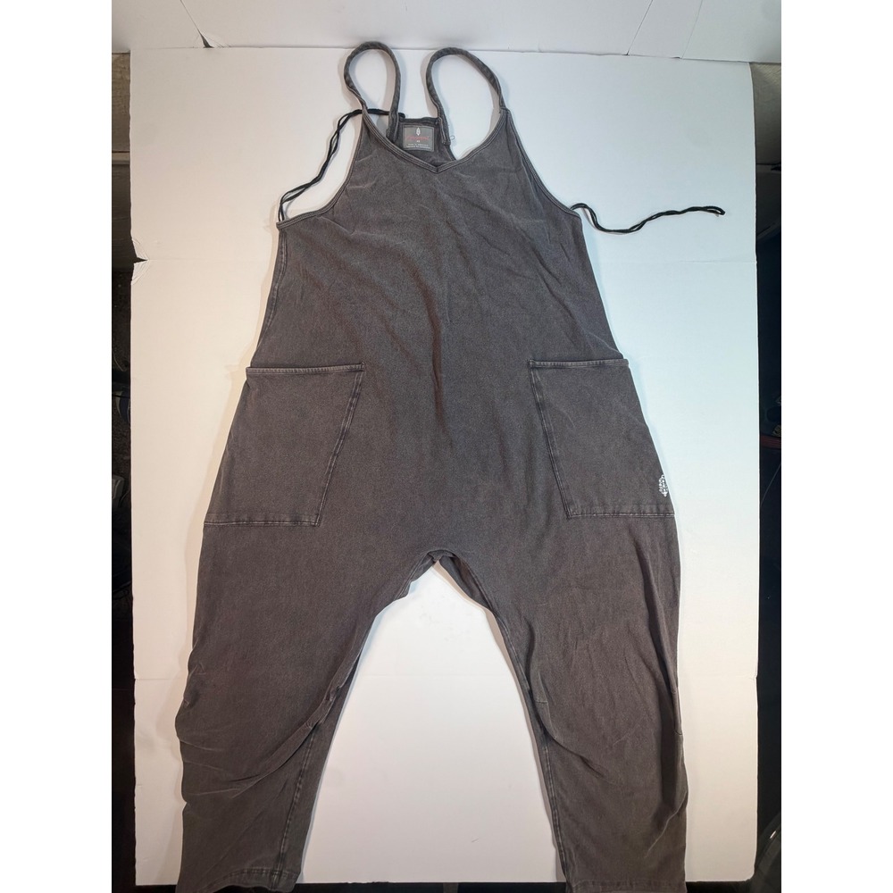 Free People Movement Hot Shot Jumpsuit Washed Black XS Oversized Harem Romper